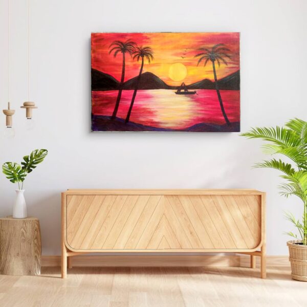 Rising Sun: A wall canvas Painting